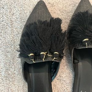 A New Day black mule with fringe
